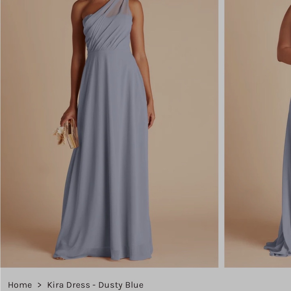 Birdy Grey Kira One-Shoulder Dress in Dusty Blue